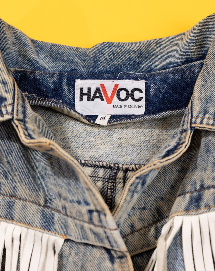 Vintage 90s Havoc Frill Denim Crop Jacket