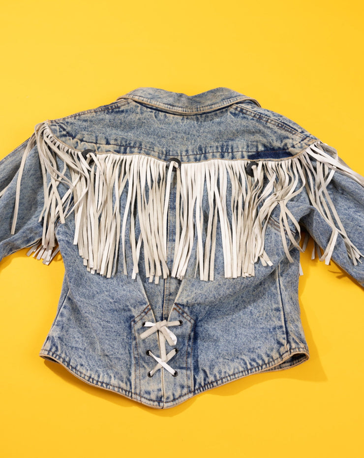 Vintage 90s Havoc Frill Denim Crop Jacket