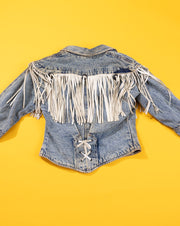 Vintage 90s Havoc Frill Denim Crop Jacket