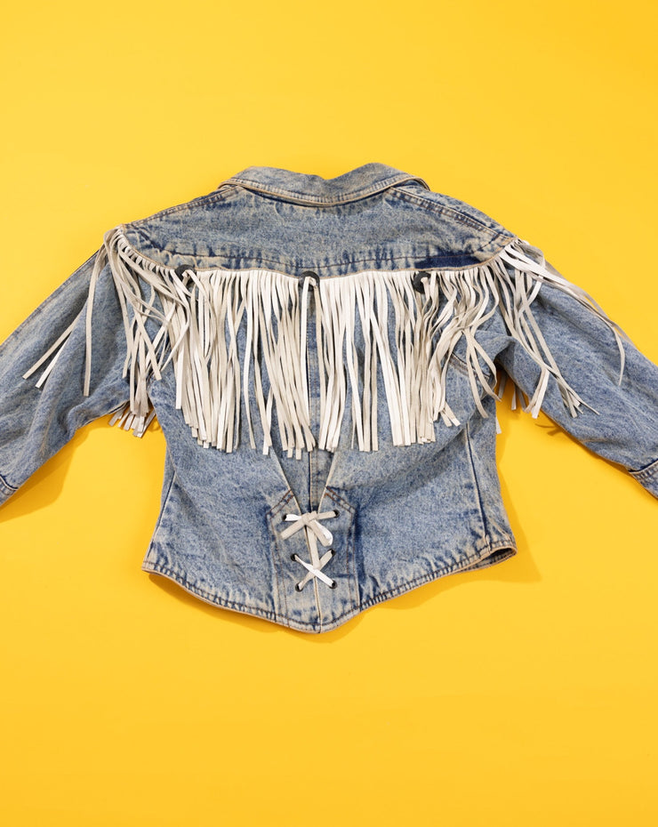 Vintage 90s Havoc Frill Denim Crop Jacket