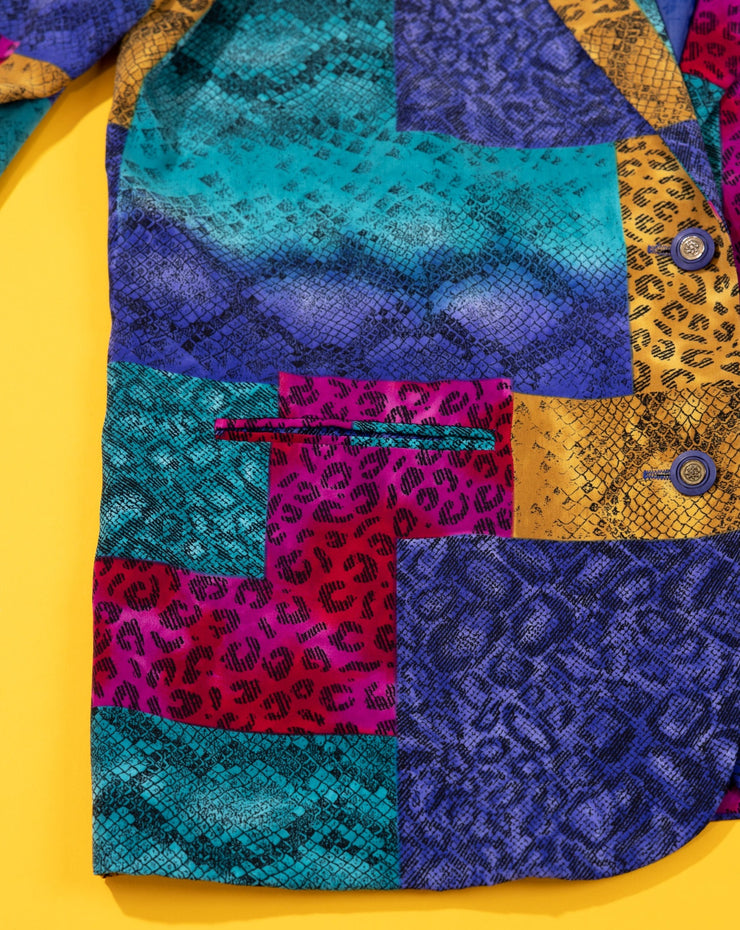 Vintage 80s Regal Color Block Chetah Print Blazer
