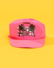 Vintage 80/90s Florida Neon Pink Snapback Hat