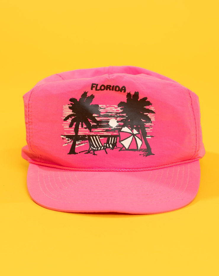 Vintage 80/90s Florida Neon Pink Snapback Hat