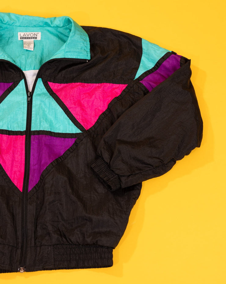 Vintage 80s Lavon Petites Retro Windbreaker Jacket
