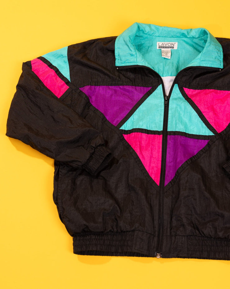 Vintage 80s Lavon Petites Retro Windbreaker Jacket