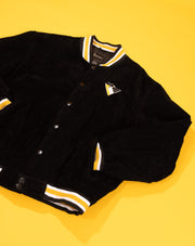 Vintage 90s Pittsburgh Penguins Suede Leather Varsity Jacket