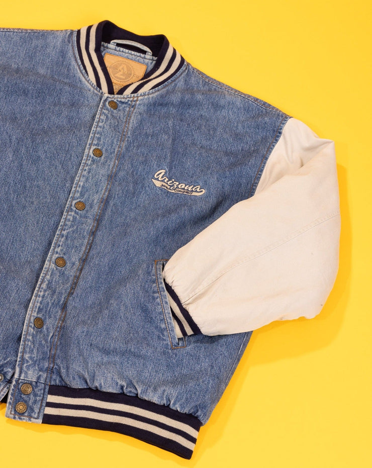 Vintage 90s Arizona Jeans Co Denim Varsity Jacket