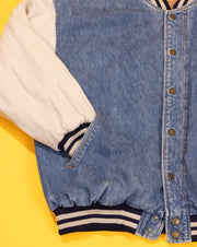 Vintage 90s Arizona Jeans Co Denim Varsity Jacket