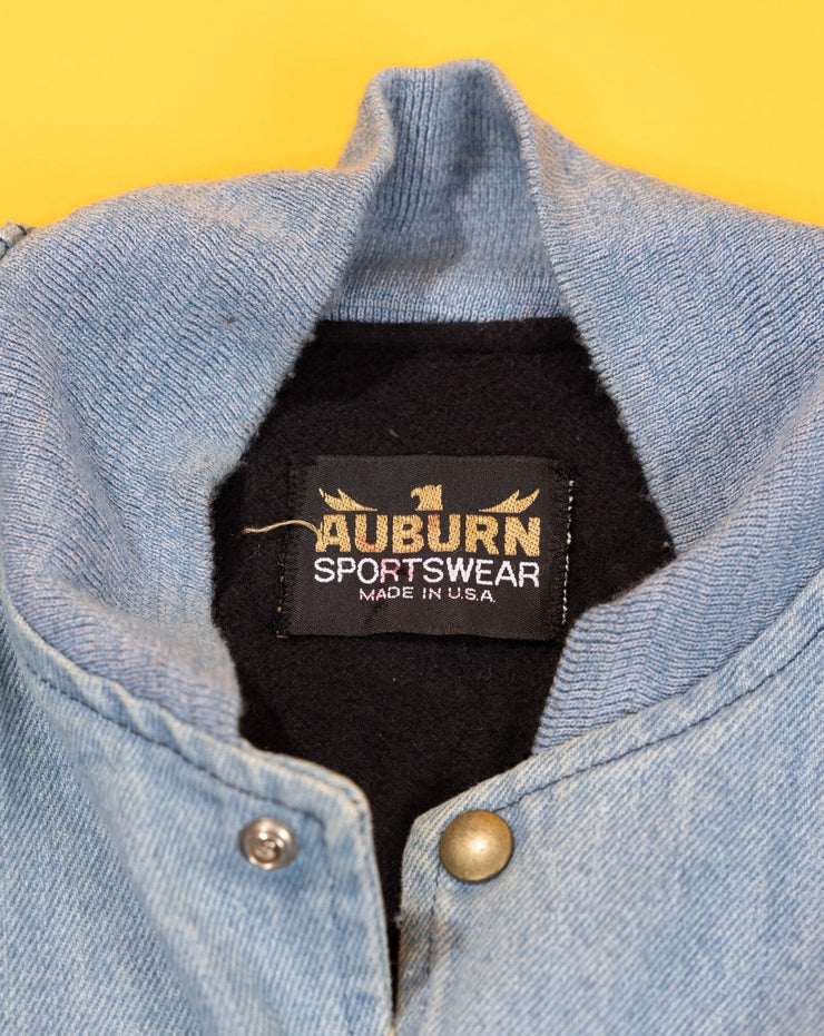 Vintage 90s Auburn Sportswear Denim Varsity Jacket