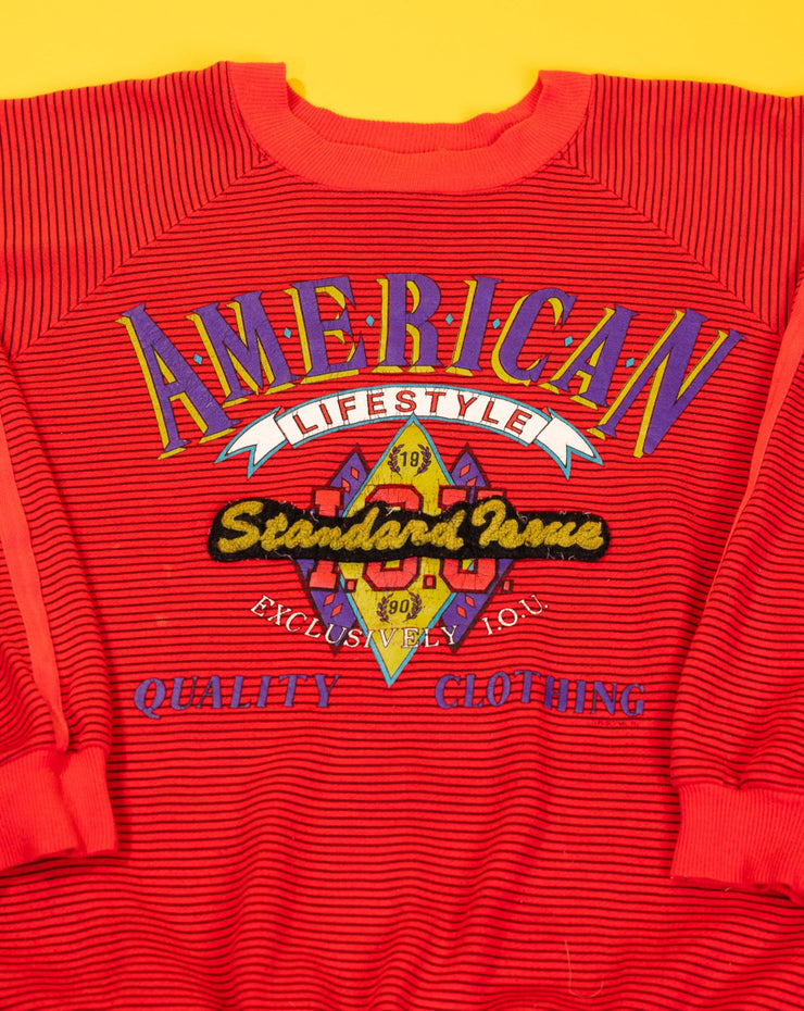 Vintage 1990 American I.O.U. Striped Crewneck Sweater