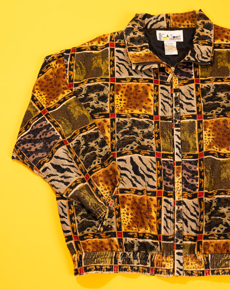 Vintage 80s C.A. Sport Animal Print Jacket