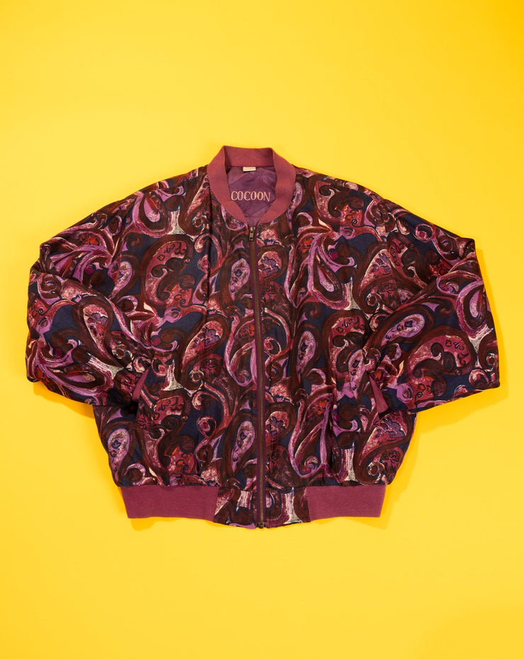 Vintage 80s Cocoon Silk Bomber Jacket