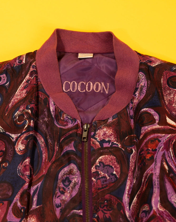 Vintage 80s Cocoon Silk Bomber Jacket
