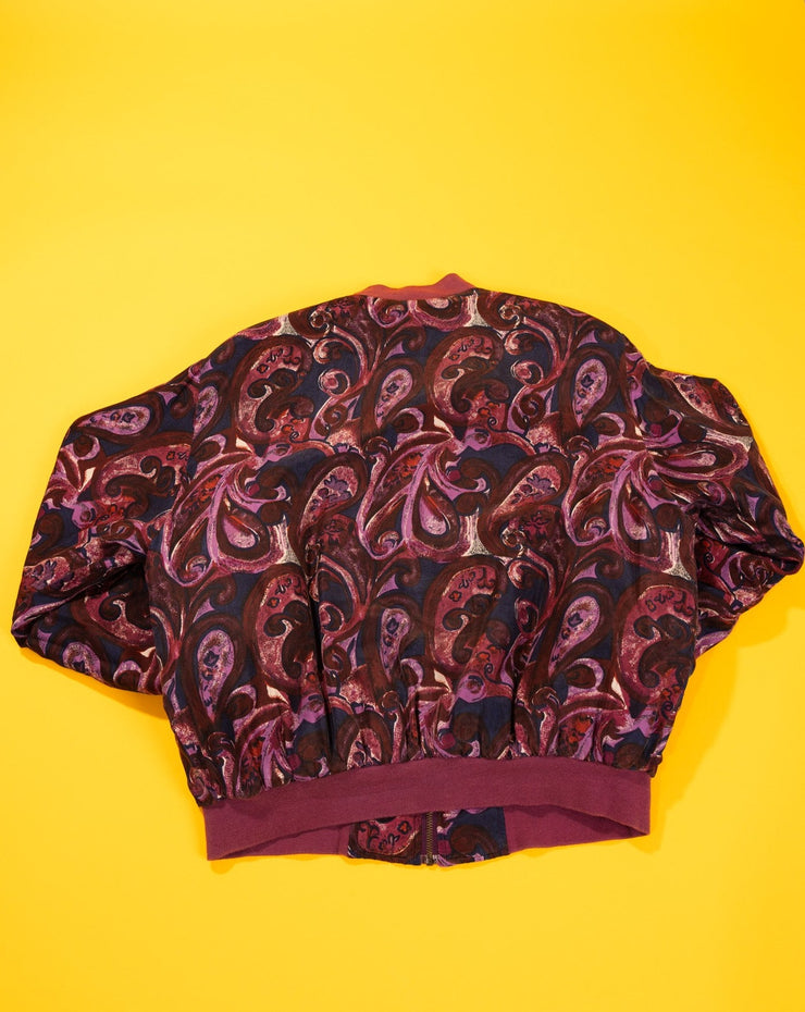 Vintage 80s Cocoon Silk Bomber Jacket