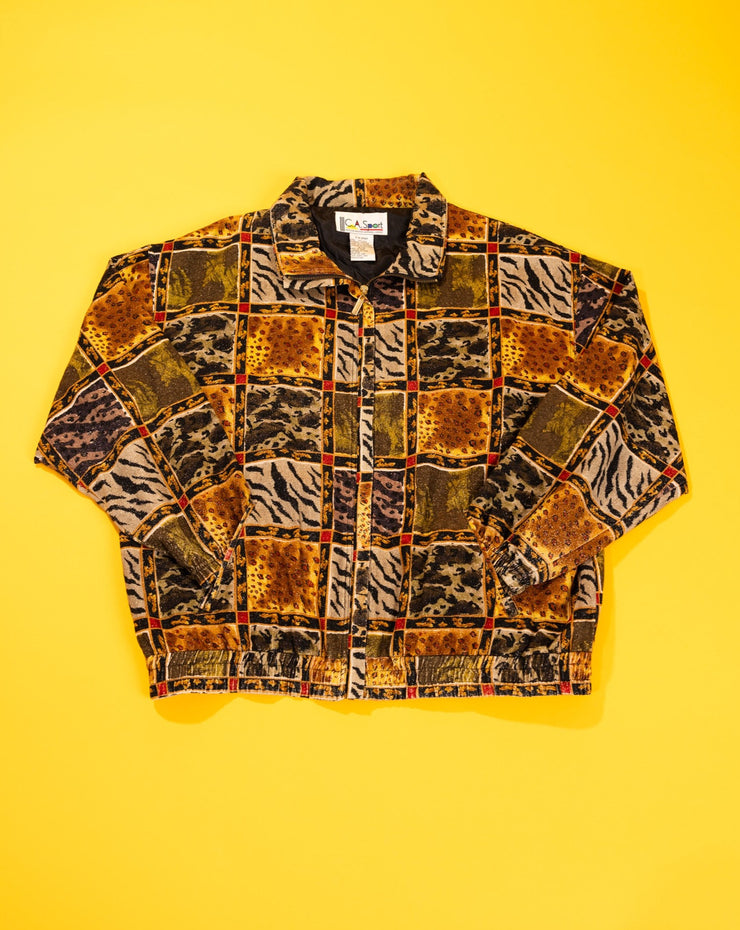 Vintage 80s C.A. Sport Animal Print Jacket