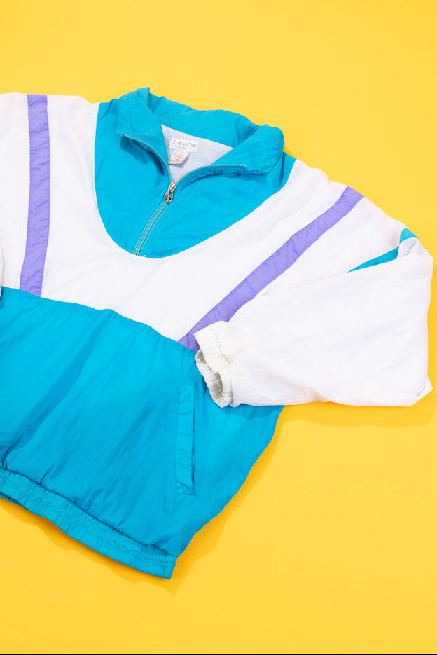 Vintage 80s Lavon Quarter Zip Windbreaker