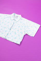 Vintage 80s Fast Turn Cropped Button Up