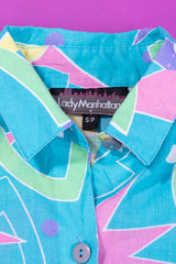 Vintage 80s Lady Manhattan Quarter Sleeve Button Up