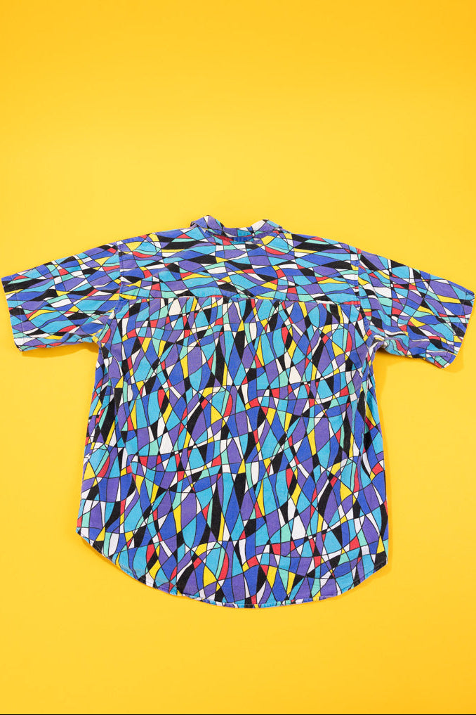 Vintage 80s Todays News Button Up