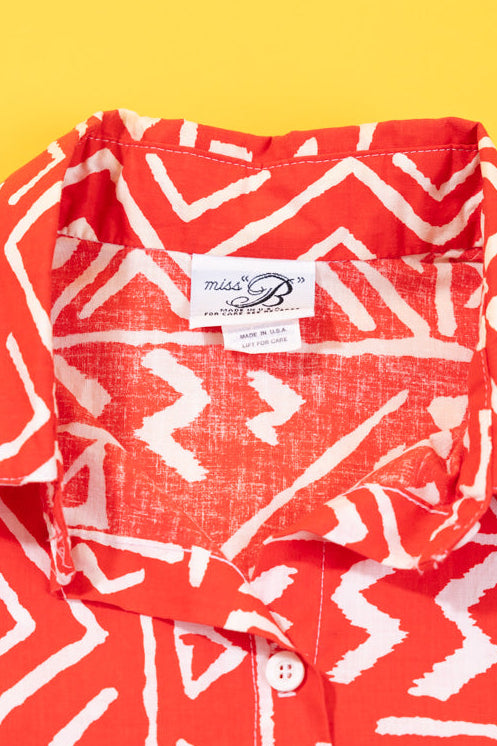 Vintage 80s Miss B Retro Button Up
