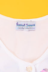 Vintage 90s Tropical Summer Fishy Cropped Button Up