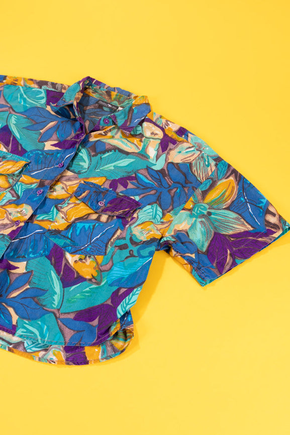 Vintage 90s Hunters Run Cropped Button Up