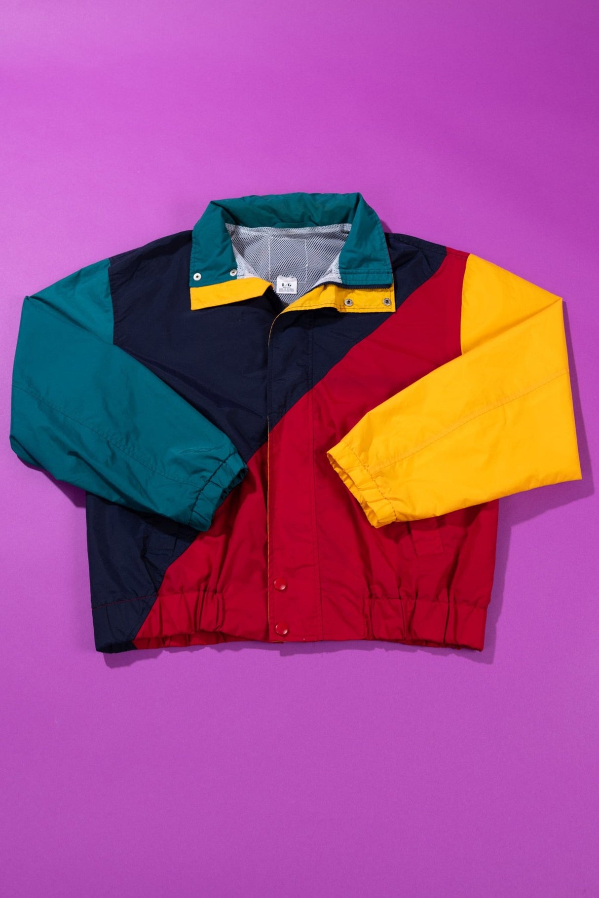 Vintage 90s Color Block Windbreaker (L)