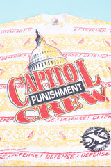 Vintage 1991 NHL Washington Capitol Punishment Crew AOP T-shirt