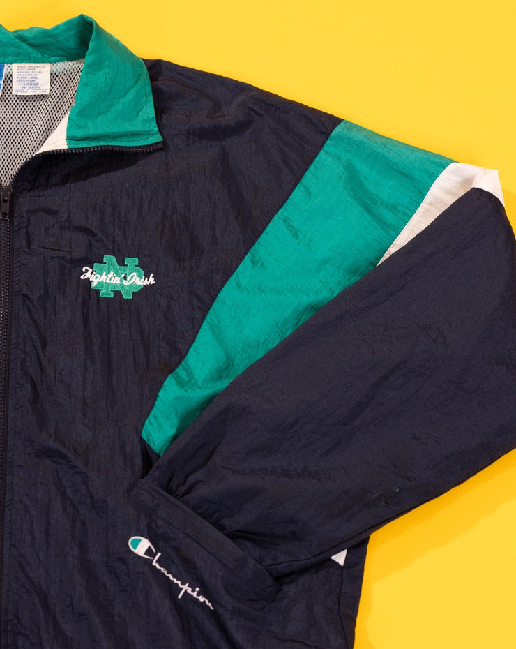 Vintage 90s Notre Dame Fighting Irish Champion Windbreaker Jacket