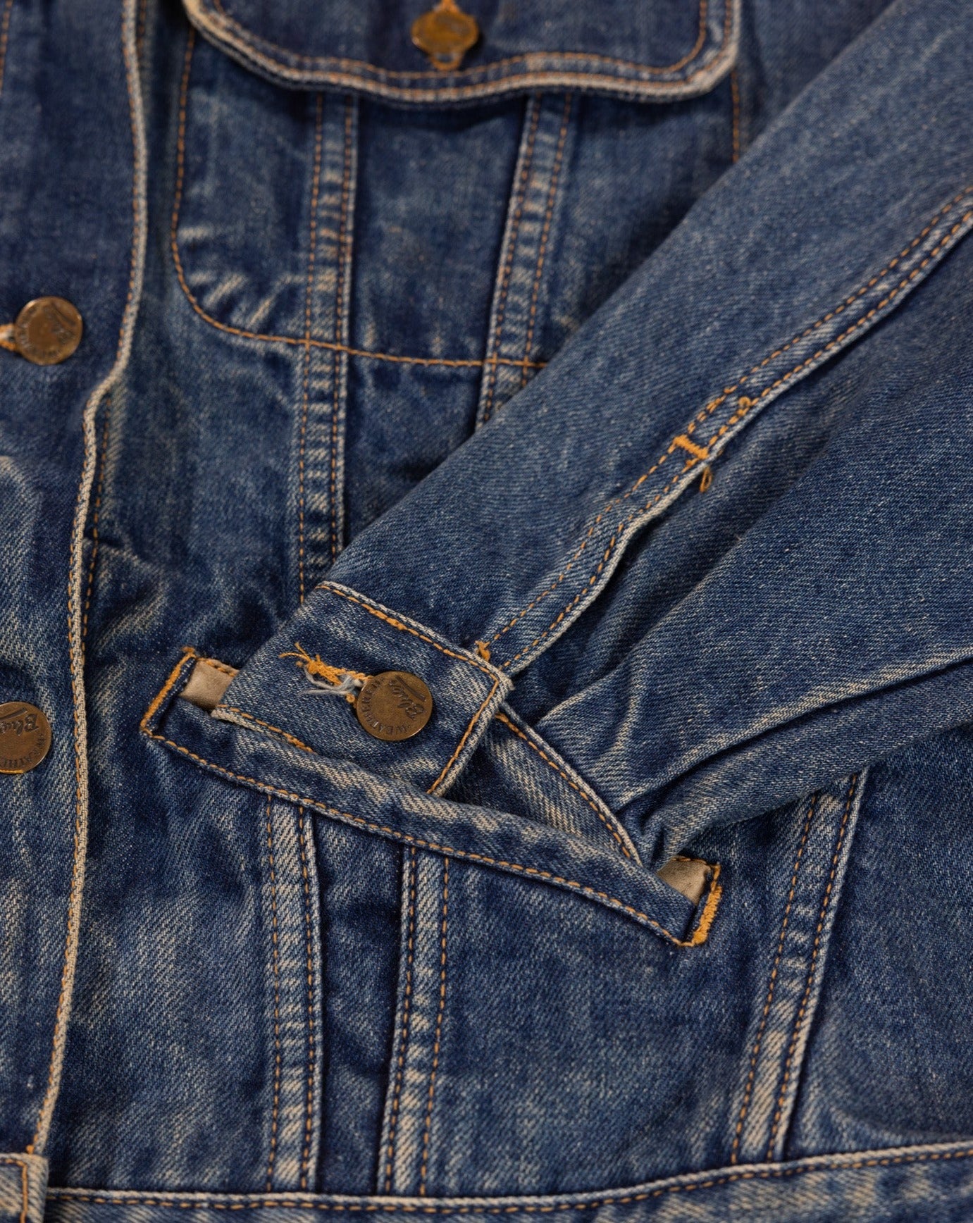Vintage Washed Leather Denim Jacket