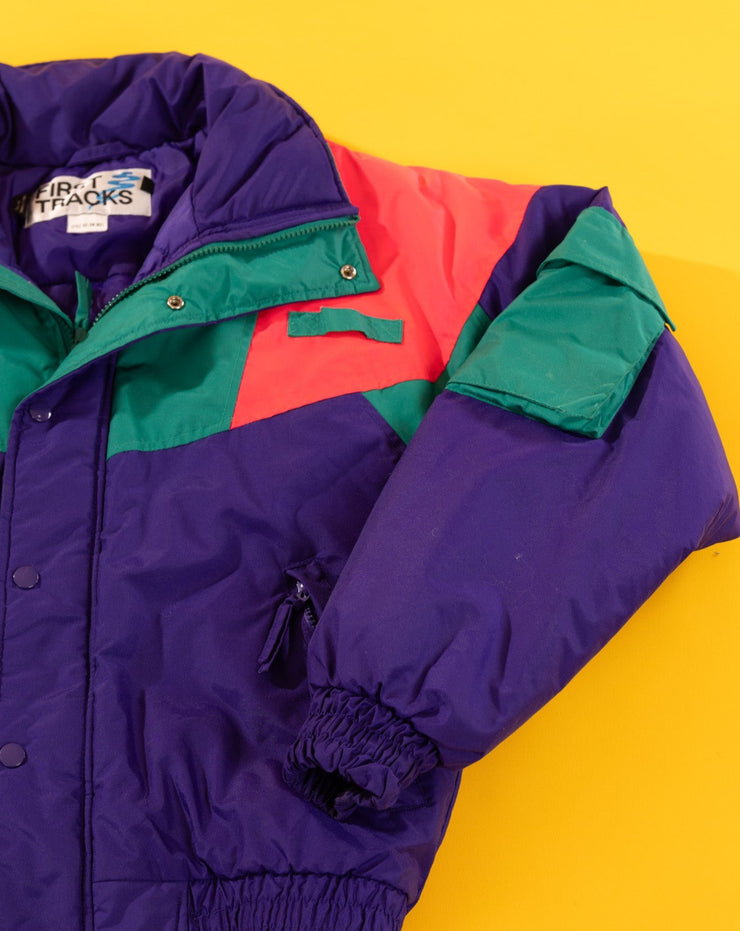 Vintage 80s First Tracks Colorblock Ski Jacket