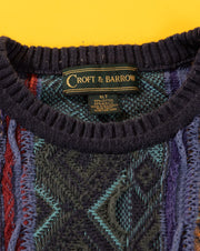 Vintage 90s Croft & Barrow 3D Coogi Style Knitted Sweater