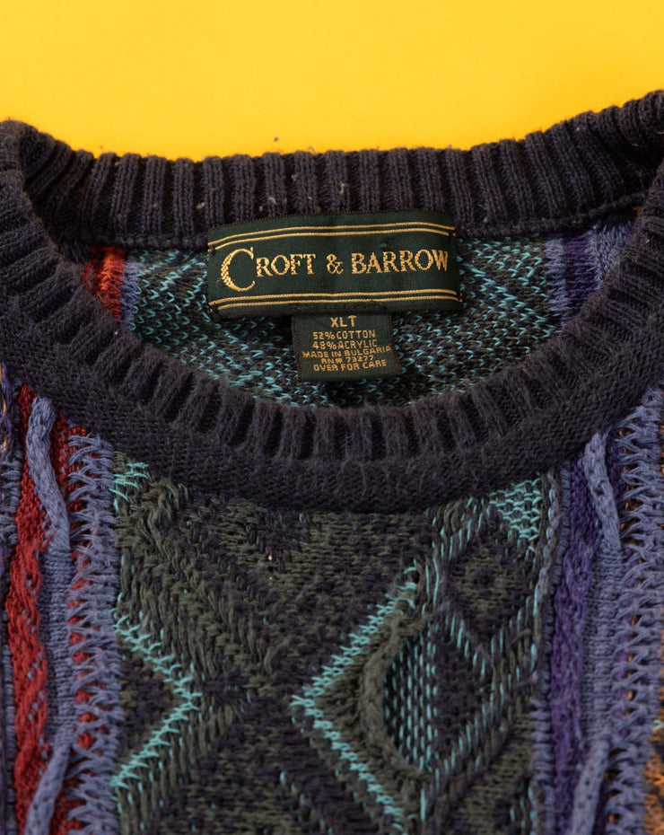 Vintage 90s Croft & Barrow 3D Coogi Style Knitted Sweater