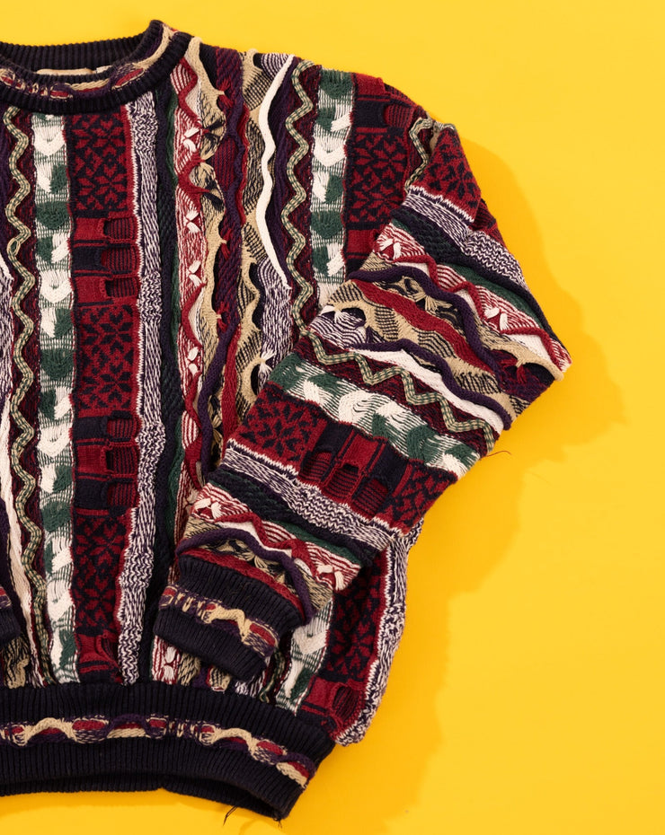 Vintage 90s Cotton Traders 3D Coogi Style Knit Sweater