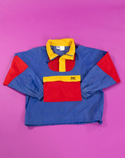 Vintage 90s Helly Hansen Quarter Zip Color block Windbreaker Jacket
