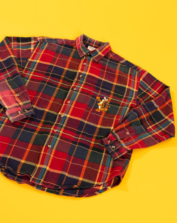 Vintage 90s Tigger Disney Store Flannel Long Sleeve Shirt