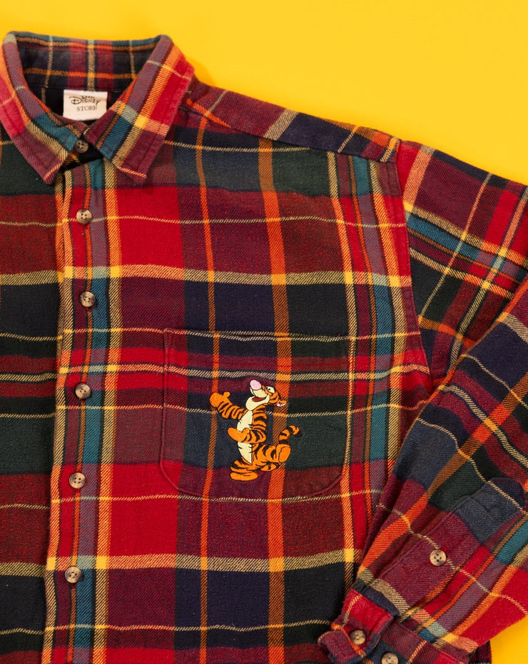 Vintage 90s Tigger Disney Store Flannel Long Sleeve Shirt