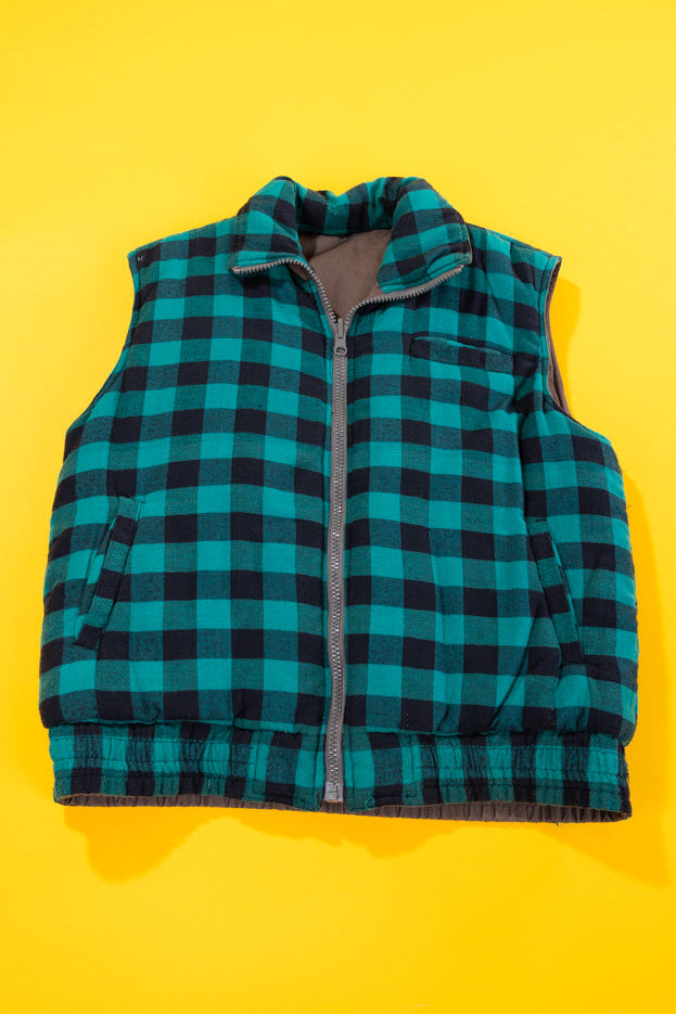 Vintage 90s Branded Lion Reversible Puffer Vest