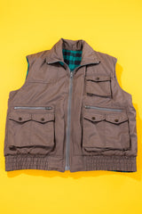 Vintage 90s Branded Lion Reversible Puffer Vest