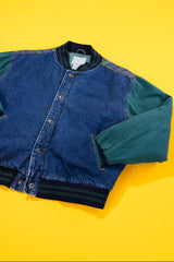 Vintage 90s Canyon River Blues Denim Varsity Jacket