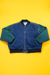 Vintage 90s Canyon River Blues Denim Varsity Jacket
