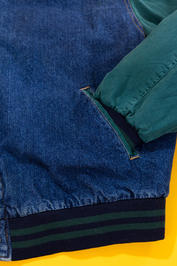Vintage 90s Canyon River Blues Denim Varsity Jacket