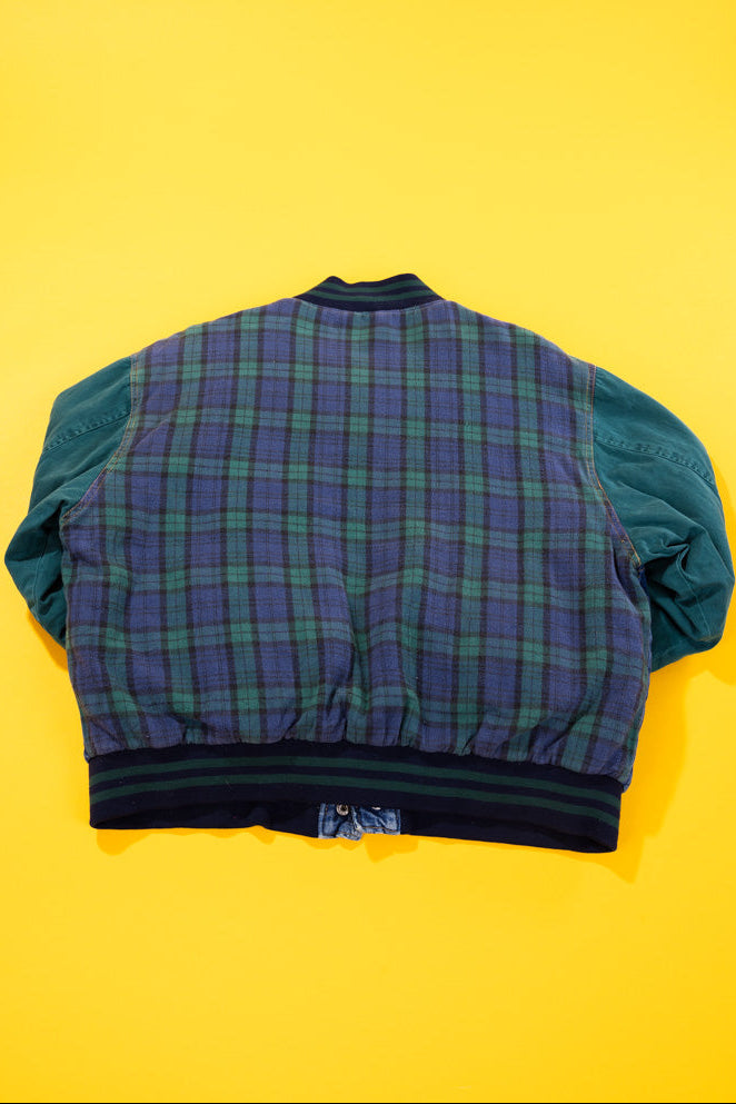 Vintage 90s Canyon River Blues Denim Varsity Jacket