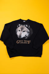 Vintage 90s Grey Wolf Canis Lupus Crewneck