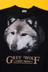 Vintage 90s Grey Wolf Canis Lupus Crewneck