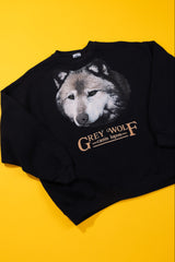 Vintage 90s Grey Wolf Canis Lupus Crewneck