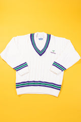 Vintage 80s Vandanel Wimbledon Cable Knit Pullover Sweater