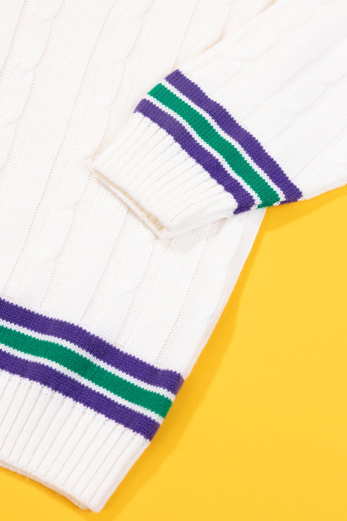 Vintage 80s Vandanel Wimbledon Cable Knit Pullover Sweater