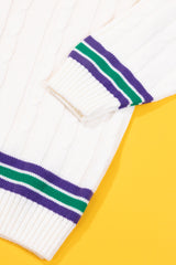 Vintage 80s Vandanel Wimbledon Cable Knit Pullover Sweater