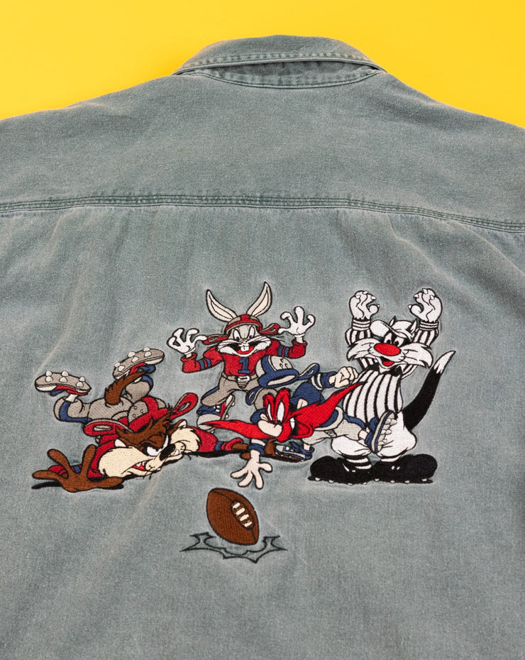 Vintage 1994 ACME Clothing Looney Tunes Burbank Blitzers Long Sleeve Button up Shirt